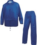 Set of rainproof: Sweatshirt + Pants in PVC coated polyester blue L