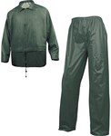 Set of rainproof: Sweatshirt + Pants made of PVC coated polyester green L