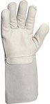 Welding gloves made of Cow grain leather, split leather back, 15 cm gray cuff 10