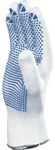 Рукавички поліамідні трикотажні, ручка ПВХ в крапки, 13 швів білі 9