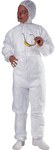 Coverall with a hood made of non-woven polypropylene white L.