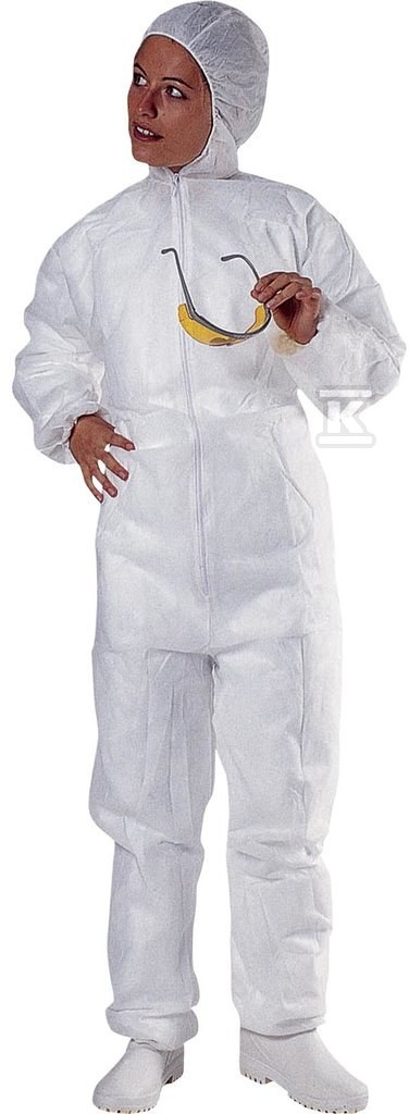 Coverall with a hood made of non-woven - PO106BCTM