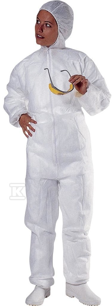 White XL non-woven polypropylene hooded - PO106BCXG