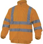 Bluza ostrzegawcza z odpinanymi rękawami, z poliestru oxford powlekanego poliuretanem, kl. 3, podszewka z polaru pomarańczowy fluo 3XL