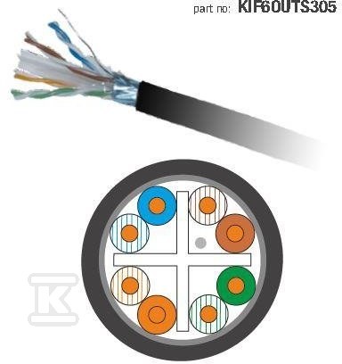 Kabel FTP zew. suchy kat.6 4x2x23AWG - KIF6OUTS305_DUBEL