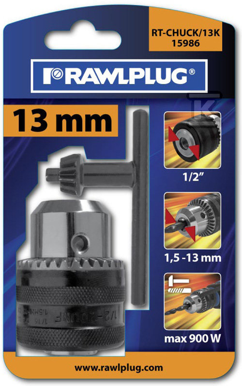 13MM drill chuck 1/2 thread, with key - RT-CHUCK/13