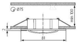 Square adjustable recessed ceiling - 02553