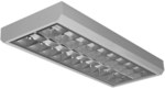 LLX Nasufitowa oprawa rastrowa 2x18W, natynkowy, raster paraboliczny z wysokopolerowanej blachy aluminiowej z matowymi poprzeczkami, EVG, IP20
