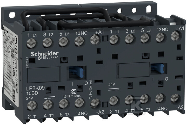 Stycznik nawrotny I=9A (AC-3) 24V-styk - LP2K0910BD