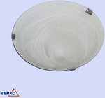 Plafon TAZAN E27 2x40W, IP20, z czujnikiem mikrofalowym, FI40, biały, klosz mleczny, pierścień stalowy