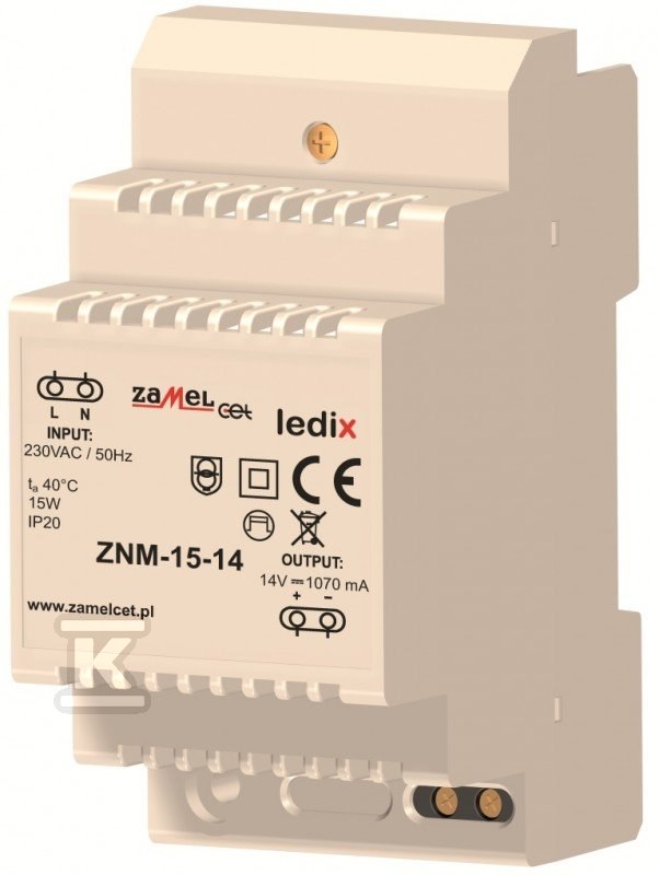 Zasilacz LED modułowy 14V DC 15W, typ: - LDX10000021