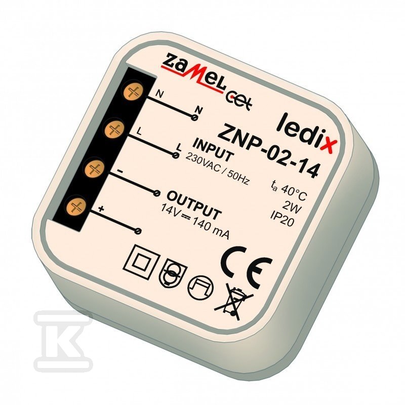 Flush mounted LED power supply 14V DC - LDX10000027