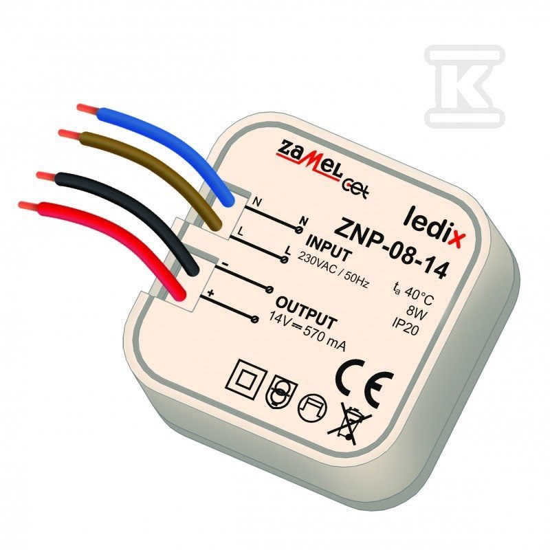 Flush mounted LED power supply 14V DC - LDX10000029