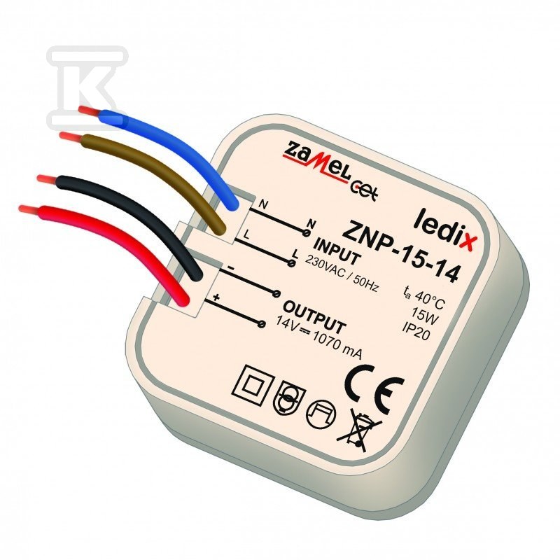 Unterputz-LED-Netzteil 14V DC 15W, Typ: - LDX10000031