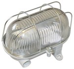 Channel luminaire OVAL-7040T, E27, 60W, white-polypropylene, transparent lampshade-glass, IP54, metal mesh