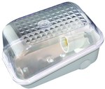 Luminaire SLOPE-7041S, E27, 60W, white-bakelite, transparent diffuser-polycarbonate, IP54, IK10