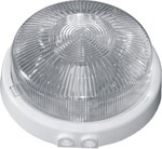 RIVA luminaire, E27 with microwave motion sensor, 100W, white-polypropylene, 2x gland, frosted glass diffuser, IP44