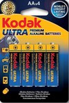 KODAK Ultra Premium AA-4 LR6 Alkalibatterie, Blister = 4 Stk