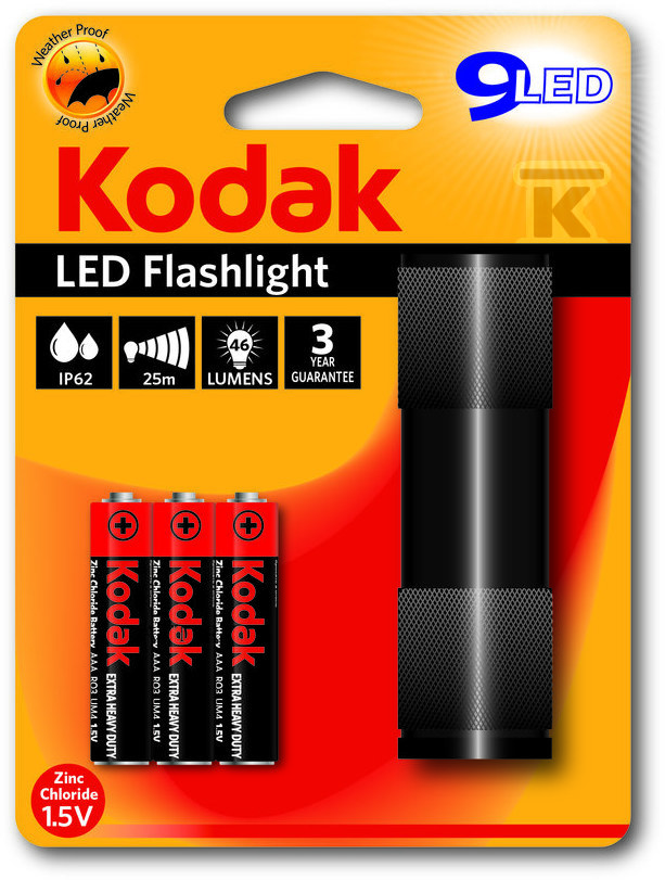 Kodak 9-LED-Taschenlampe + 3 - 30412460