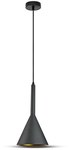 Lampa wisząca V-TAC Trąbka Aluminium E27 Czarny/Złoty fi160mm VT-7162 5 Lat Gwarancji