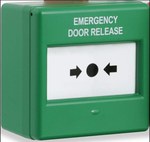 Emergency button green 1 changeover contact, IP24D. Element of the fire system (fire protection)