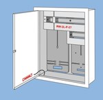 Zapuštěný rozváděč RW-2L-P-27, prostor pro 1F a 3F metry a 27 ochran typu s.