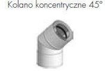 Concentric bend 80/125, 45 °