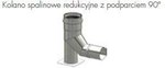 Kolano spalinowe redukcyjne 60 / 80, 90° z podparciem
