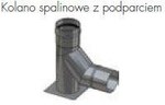 Kolano spalinowe 80, 90° z podparciem