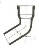 45°-os foglalatos könyök DN150 - M15045