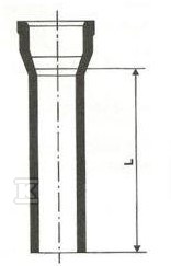 Egycsonkú cső U-AK tömítéssel, L=1000 - MROHRDN1001