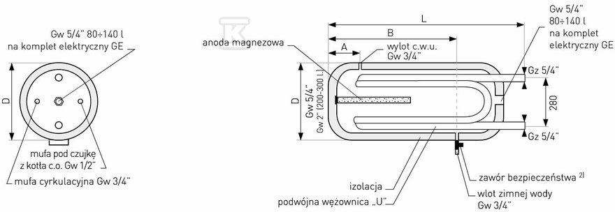 ONNLINE 80l SGW(L)-Wärmetauscher mit - 21-084800ONL