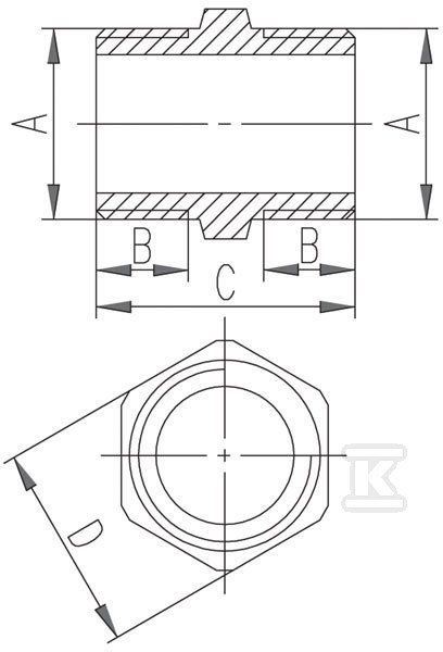 Nypel mosiężny 5/4" żółty - N06Z