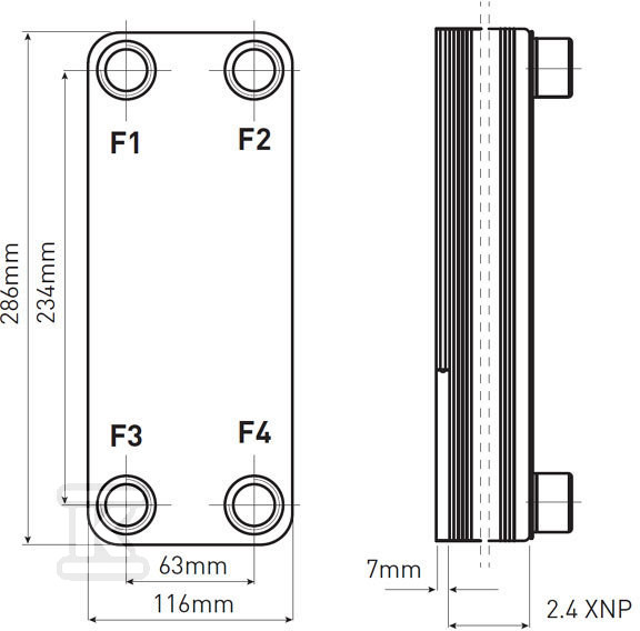 15-plate, 1 "brazed exchanger with - IC9THX15