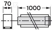 Conductă de prelungire 1,0 m DN80/125 - 303203