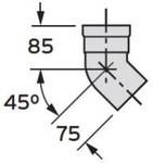 Kolano 45° DN80