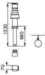 Wyprowadzenie pionowe przez dach czerwone DN80/125