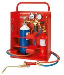 Портативний набір ALLGAS 2000 PS 0,5/2 COMPACT для паяння на кисні та пропані, повний комплект з балонами та аксесуарами у металевій валізі.