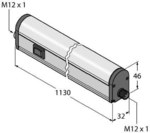 WLB32C1130PBQ Лампа, лінійний світлодіодний освітлювач, довжина 1130 мм, кнопка 2 рівня яскравості IP50, роз'єм M12