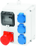 Plastic stationary switchgear type "Mikołajki" input M25 output 32A/5 16/5 2xGS without IP44 protection