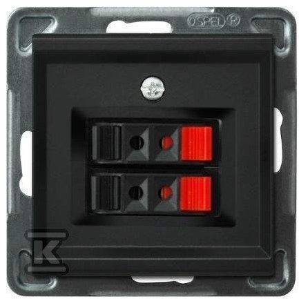 Double speaker socket, black metallic - GG-2R/M/33