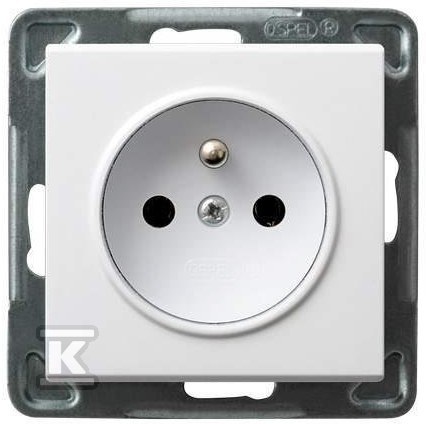 Single socket with earthing, white - GP-1RZ/M/00