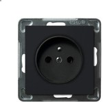 Single socket with earthing, black metallic SONATA