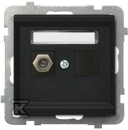 Single F-type antenna socket, black - GPA-1RF/M/33