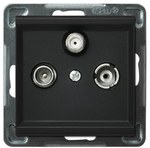 RTV-SAT terminal socket, black metallic SONATA