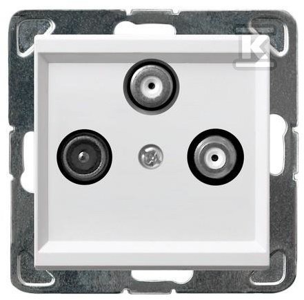 Pass-through RTV-SAT socket, white - GPA-RSP/M/00