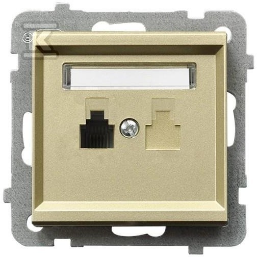 Single telephone socket, champagne gold - GPT-1R/M/39