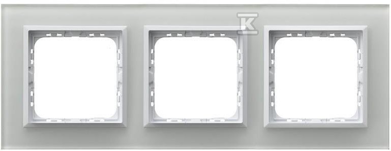 Ramka potrójna, białe szkło SONATA - R-3RGC/31/00