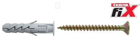 FIX tágulási dugó fi 6 csavarral 3,5x30 - FIX-06+