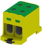 Клемна колодка AL, CU, 35-240мм2, TS 35, 1 доріжка, 4 затискних отвори, жовто-зелена, VC05-0039